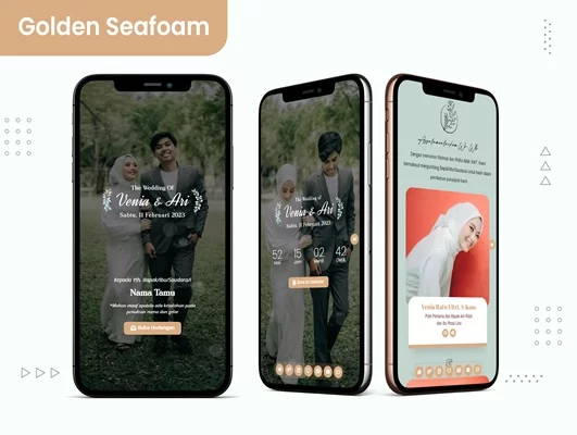 Undangan Golden Seafoam